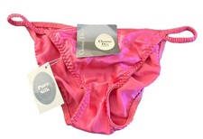 Christian Dior Vintage Silk Panties Pink String Bikini Underwear Sz 7 L NEW