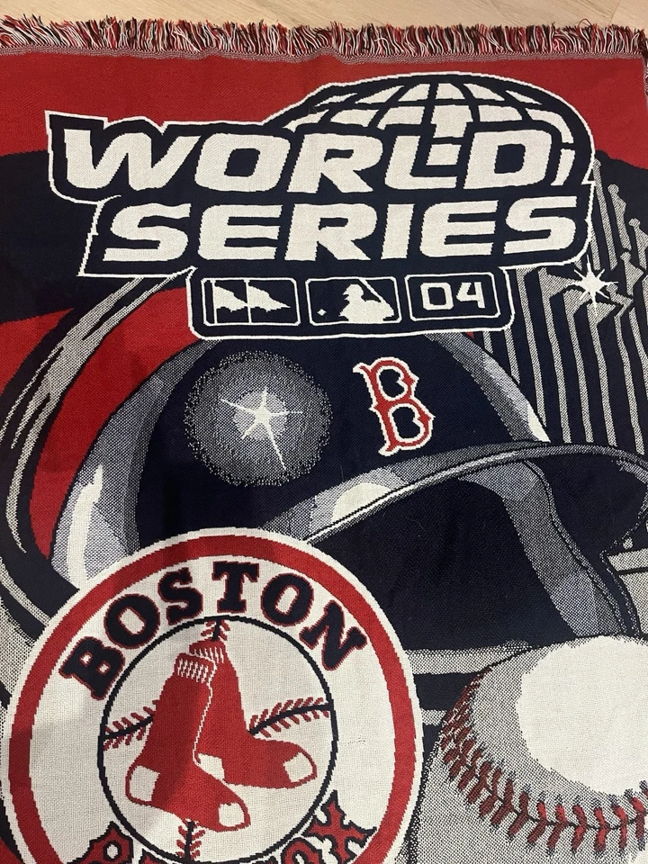 NWOT Boston Red Sox 2004 World Series Champions Triple Woven Blanket Throw - Image 2 of 4