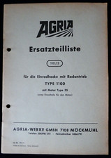 AGRIA Einradhacke 1100 Ersatzteilliste 110/3 Ersatzteile Liste  1969