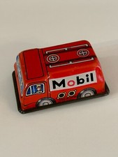 Vintage Tin Friction MOBIL Gasoline Truck Made in Japan Works