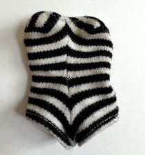 Vintage Barbie Black White Zebra Striped Swimsuit Bathing Suit Original 1960s,
