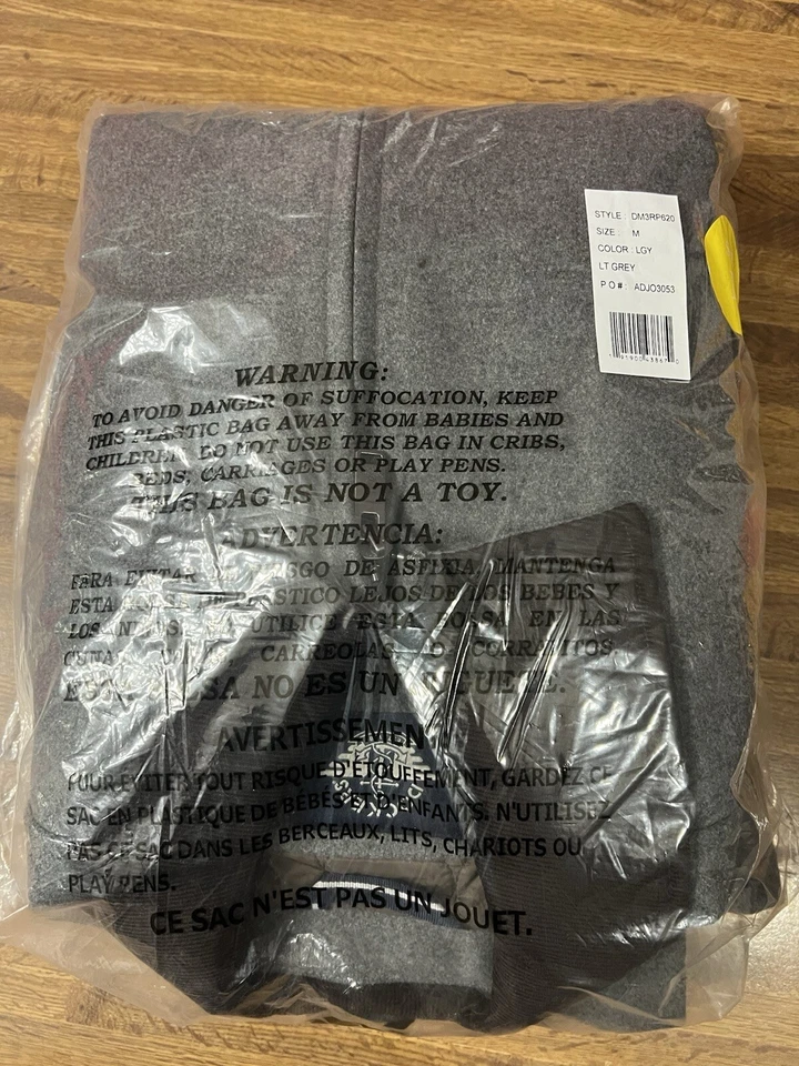 DOCKERS Men's Wool Blend Zip Up Jacket with Quilted Bib Size M Light Gray NEW - Image 4 of 4