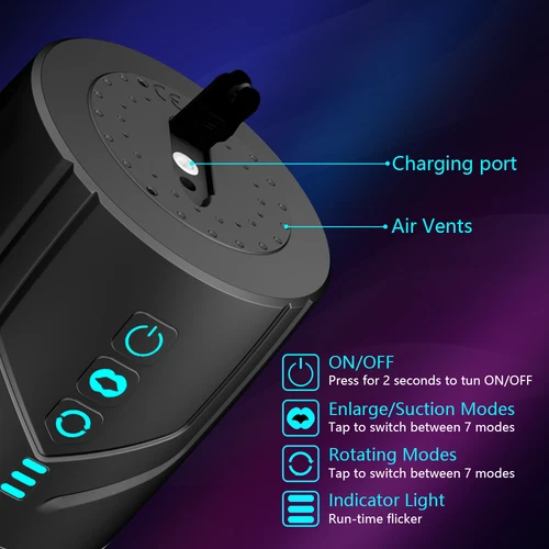 Handsfree Male Masturbaters Automatic Rotation Telescopic Strokers Cup Lubricant - Picture 22 of 25