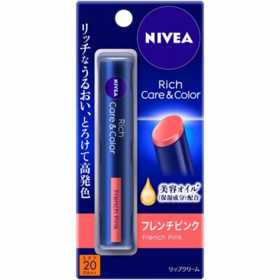 NIVEA Rich Care&Color Lip Stick France Pink 2g Kao SPF20 PA++