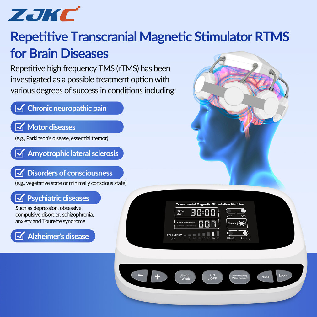 Terapia de estimulación magnética transcraneal repetitiva terapéutica TMS para accidente cerebrovascular