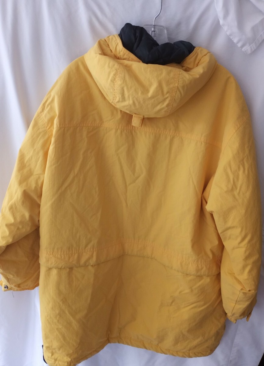 Preston & York Sport. coat jacket size L large Yellow Nylon w hood