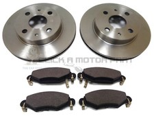 FRONT 2 BRAKE DISCS & PADS FRENCH BUILT FOR TOYOTA YARIS 1.0 1.3 1.4 1.5 VNK