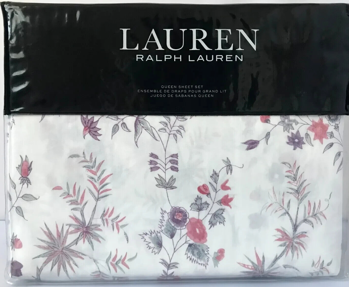Ralph Lauren QUEEN Sheet Set Maddie Blossom Floral 100 Cotton Cream