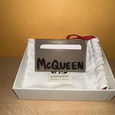 NEW Alexander mcqueen graffiti cardholder 602144 1AAML BLACK WHITE AUTHENTIC NWT