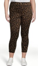 Terra & Sky Plus Super Soft Comfy Stretchy Pull on Jeggings Leopard 5X (32W-34W)