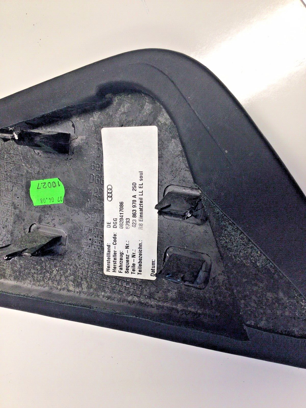 2008-2012 Audi R8 Center Console Side Panel - 423863970 - BLACK LEATHER