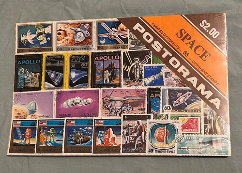 VTG 55 Stamp Collection Set Lot International Space Station Historical Postorama