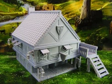 Two Story Tavern & Inn / House Scatter Terrain Scenery 3D Printed Model 28/32mm