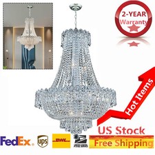 French Empire Crystal Chandelier Modern Hanging Lamp Pendant Light Banquet Hall