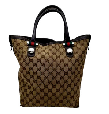 Authentic Vintage Gucci GG Web Canvas Medium 15X15x5 Tote MAKE ME AN OFFER!