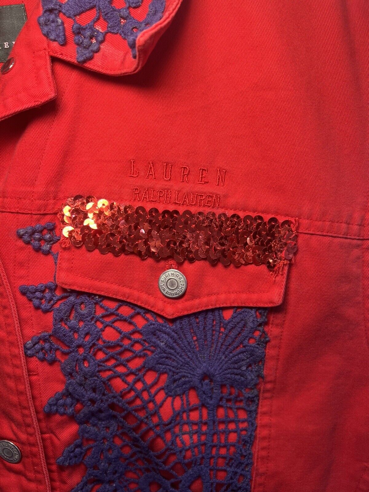 Lauren Ralph Lauren Vintage Red And Blue Vest Wit… - image 5