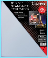 25 Ultra Pro 8"x10" STANDARD SIZE TOPLOADERS NEW Memorabilia Photos Collectibles