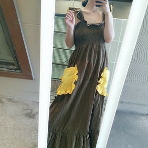 yellow maxi dress with pockets