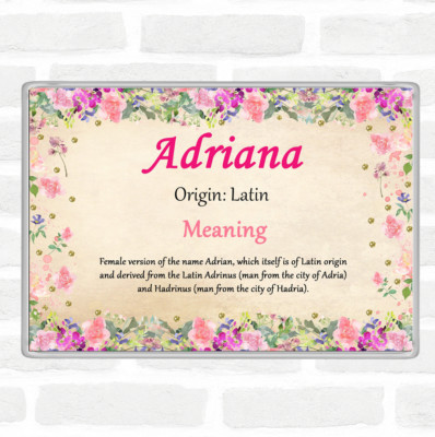 Adriana Name Meaning Jumbo Fridge Magnet Floral Ebay