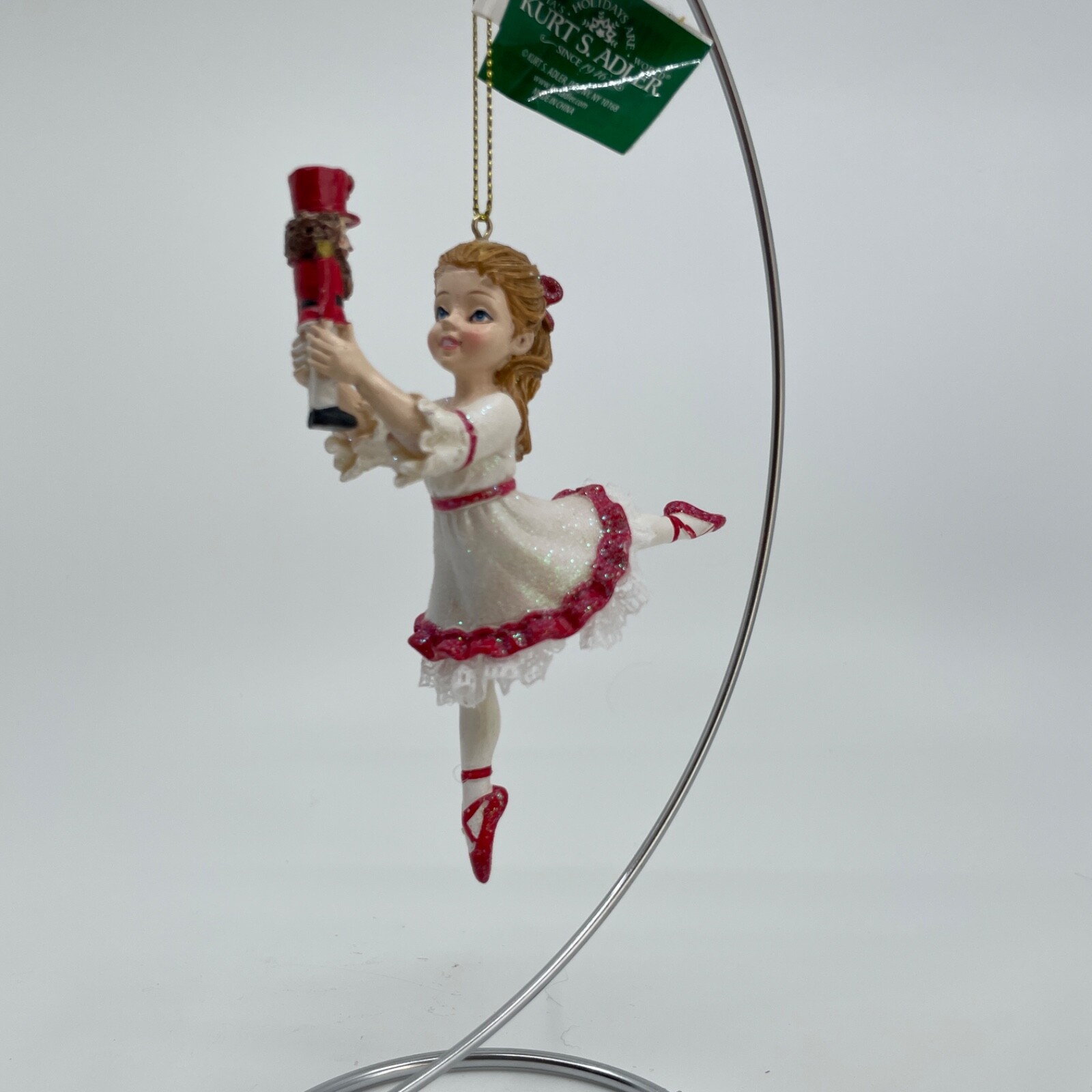 Kurt Adler Nutcracker Suite Dancing Clara Girl with Nutcracker Ornament