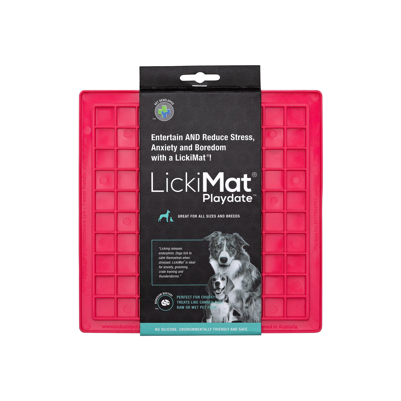"LickiMat Classic Playdate Slow Feeding Dog Mat - 5 Colors, Fun Feeding Solution