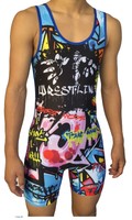 Limited Edition Blue Graffiti Wrestling Singlet Folkstyle Youths & Adult Men's on sale Limited Edition Blue Graffiti Wrestling Singlet Folkstyle Youths & Adult Men's on sale