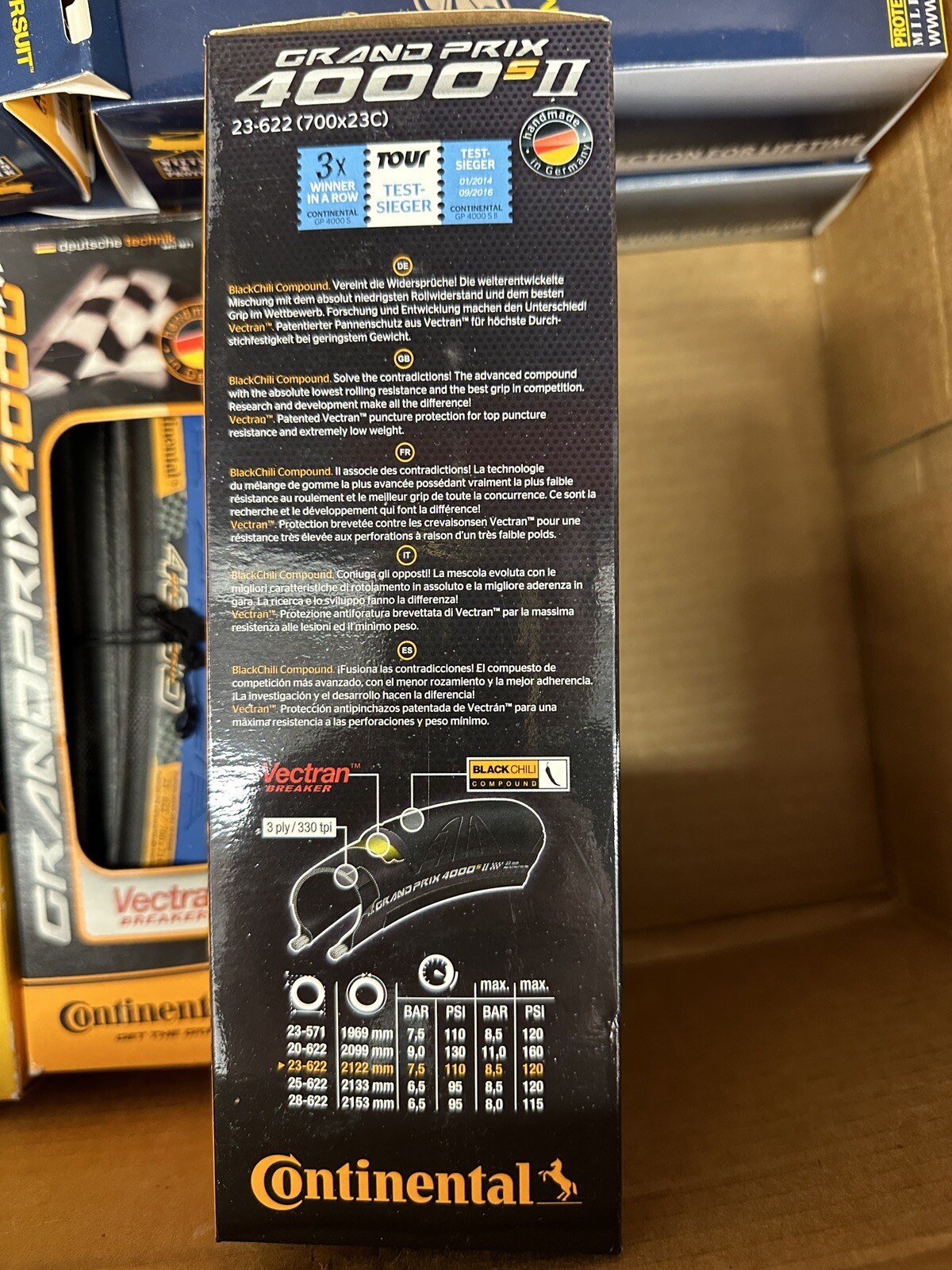1 (one) New Continental Grand Prix 4000s II Bicycle Tire 700X23c Black Road Bike