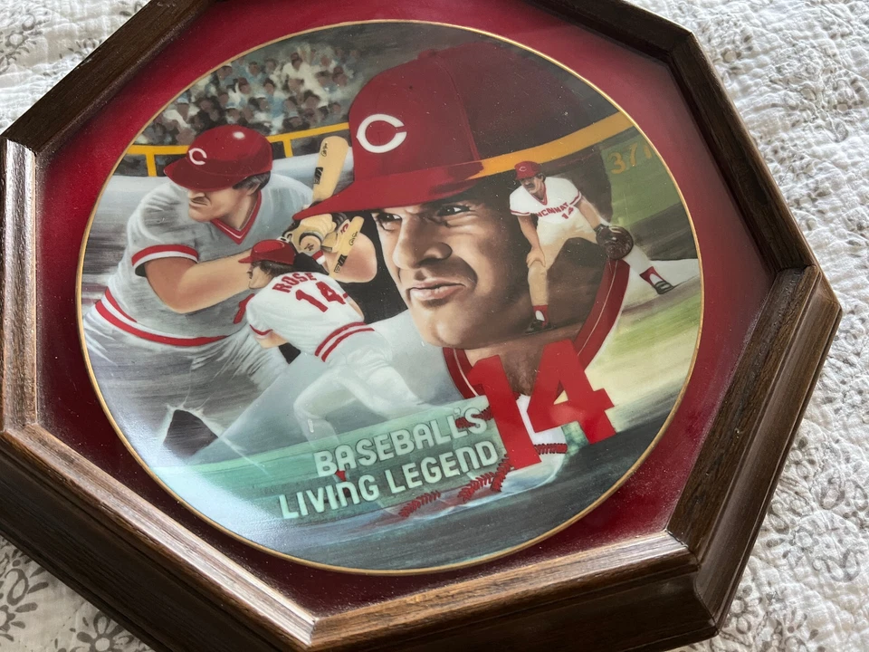 Pete Rose Cincinnati Reds Limited Edition & Numbered 10" Plate and Frame - Image 3 of 4