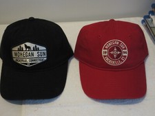 Two Baseball Caps, Gear for Sports, Mohegan Sun Casino, Khaki & Blue, Brand New
