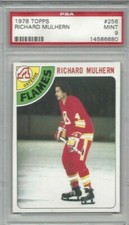 1978 Topps hockey card #256 Richard Mulhern, Atlanta Flames graded PSA 9