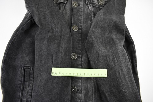 Ceneri A Polvere Giacca Denim Trucker Strappata Stretch Lavata 12 Uomo Piccola - Foto 9 di 10