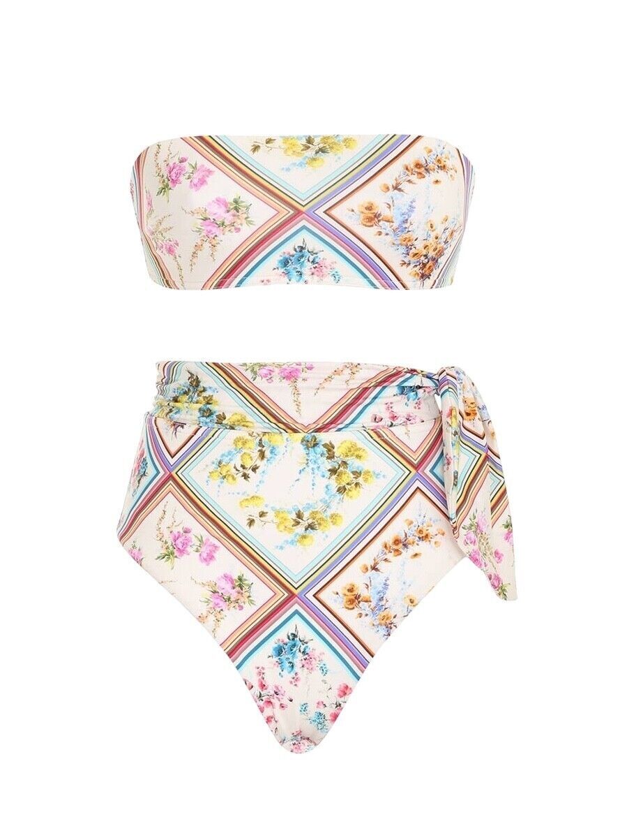 Zimmermann Halycon Tie Bandeau Bikini High Waist, Waist Tie - Main Image