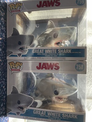 JAWS diving tank Funko POP 759 758 Great White Shark Bruce Bruce with  Tank