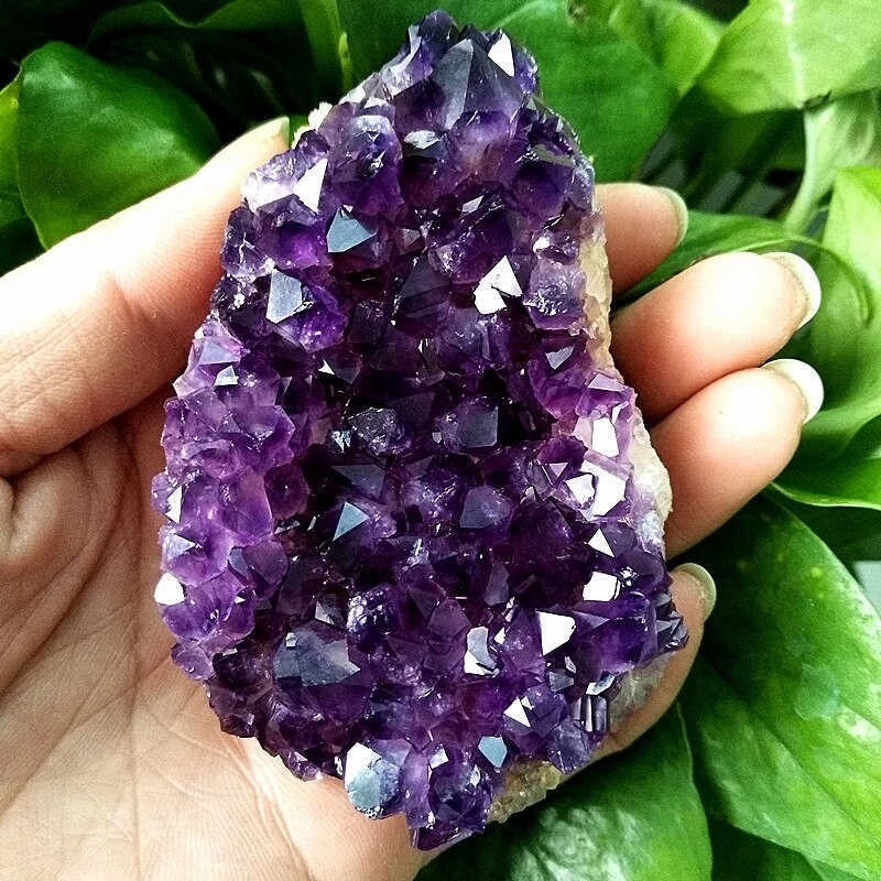 Natural Amethyst Stone Cluster Quartz Crystal Druzy Geode Specimen Healing  Reiki