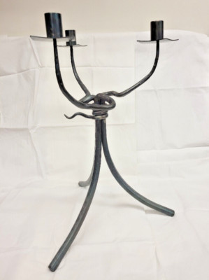 Gorgeous Hand Forged Wrought Iron Candlesticks by Pequea Valley Forge-B