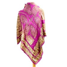 EGON VON FURSTENBERG CROCVO LOGO PURPLE SQUARE Silk scarf 35/34 in  A90