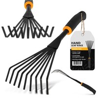 Kleinbesen Garten Handrechen Stahl 9 Zinken Breite 14 Cm Ergonomischer Griff