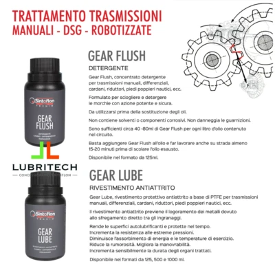 Sintoflon GEAR FLUSH + GEAR LUBE Trattamento Trasmissioni Cambio manuale, DSG ..