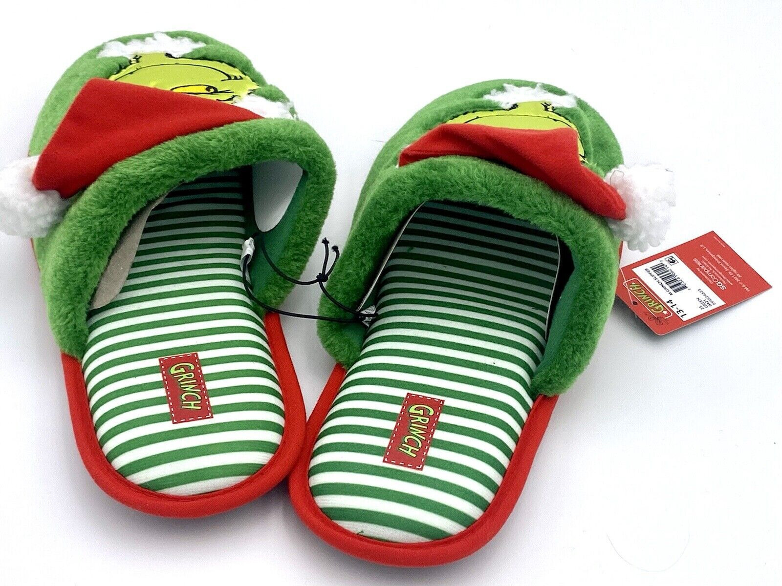 MENS LARGE 1112 ** GRINCH SLIPPERS ** DR SEUSS FAST SHIPPING !! eBay