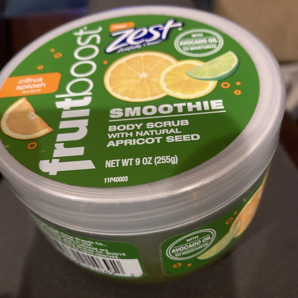 Zest Fruitboost Smoothie Body Scrub Citrus Splash with Apricot Seed 9 oz Sealed - Image 2 of 4