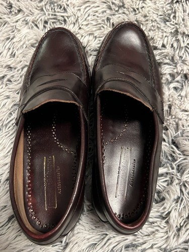 Johnston & Murphy Aristocraft Heidelberg Burgunderrot Leder Penny Loafer Schuhe 7,5 - Bild 2 von 9