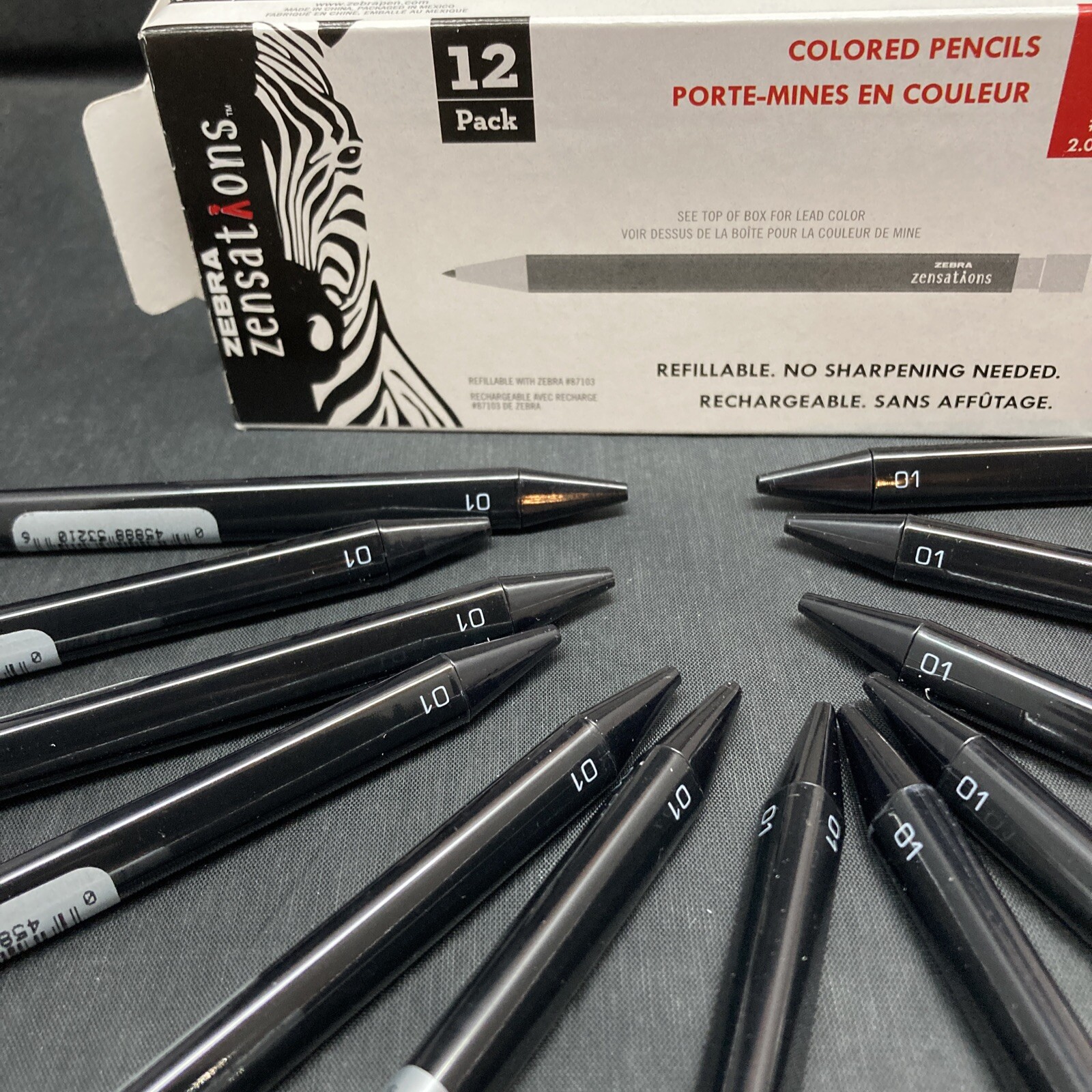 Black Zebra “Zensations” Mechanical colored pencils, Pack Of 12 eBay