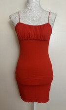 ✖️ URBAN OUTFITTERS Women's Red Ribbed Mini Dress Size XS