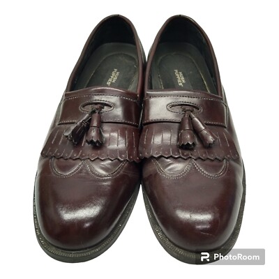Hush Puppies Brown Leather Tasseled Loafers Shoes Men display picture 1