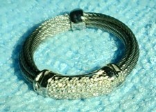 Diamond Ring, REAL DIAMONDS, SS women's Ring Style Clean  Dy Pave Jh