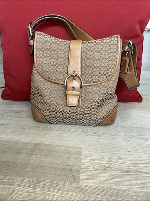 COACH 6377 - Shoulder Bag Crossbody Signature Jacquard Leather Strap - Brown