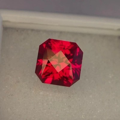 9.5 Ct Natural Flawless Red Ruby Asscher Cut Burmese Certified Loose Gemstone