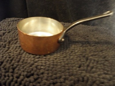 Thick copper saucepan, marked Baumalu, Made In France