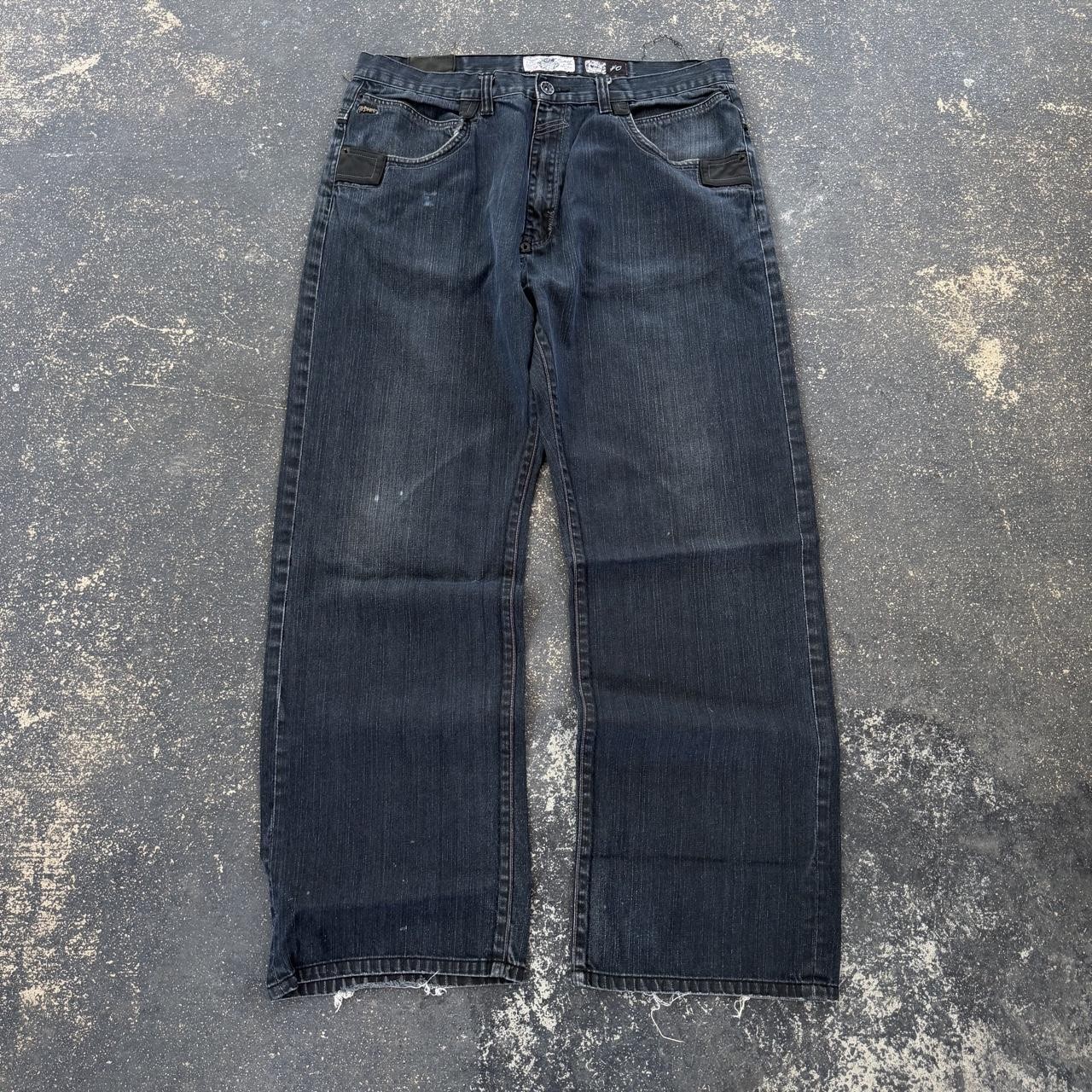 Vintage Y2K 2000s Baggy AKDMKS Navy Denim Jeans - Gem