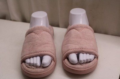 Princess Pink Super Comfy Dearfoams Demi Rib Knit Fuzzy Slide House Slipper M8-9